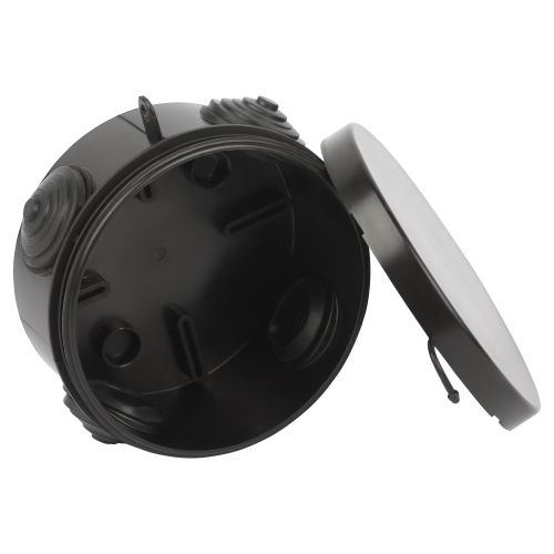 Распределительная коробка KOR-85-40-4g-B открытой установки черная 85х40мм с гермовводами 4 вх. IP54 | код Б0061801 | ЭРА фото 3 Распределительная коробка KOR-85-40-4g-B открытой установки черная 85х40мм с гермовводами 4 вх. IP54 | код Б0061801 | ЭРА фото 3