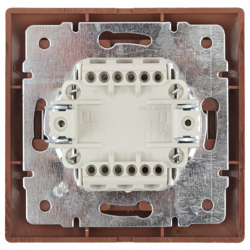 Выключатель Intro Plano 1-101-10 одноклавишный 10А-250В, IP20, СУ, венге | код Б0053727 | ЭРА