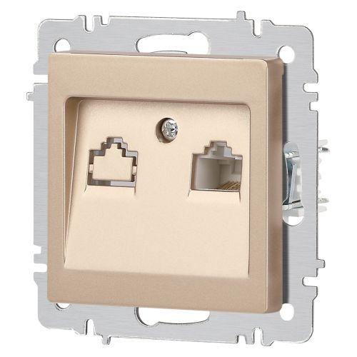 Розетка Intro Accent 6-303-04 информационная RJ45, IP20, СУ, шампань | код Б0063632 | ЭРА фото 5 Розетка Intro Accent 6-303-04 информационная RJ45, IP20, СУ, шампань | код Б0063632 | ЭРА фото 5