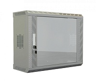 Hyperline TWS-1225-GP-RAL7035 Шкаф настенный 19-дюймовый (19), 12U, 650х600х250, со стеклянной дверью, несъемные боковые панели, цвет серый (RAL 7035) (собранный) | код 452032 | Hyperline
