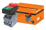 Кнопка двойная MPD13-11Y (зеленая/красная-выступающая) (LED) d22мм/24В (I/O) линза желтая TDM | код SQ0747-0041 | TDM