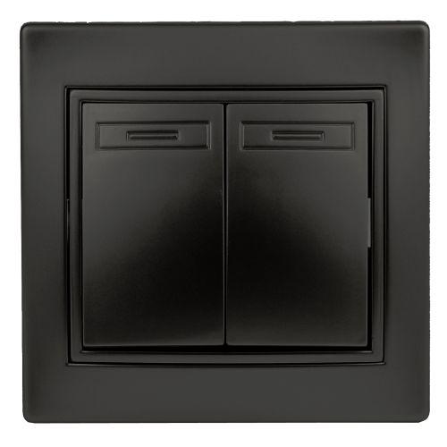 Выключатель 2-кл. 2мод. СП Plano 10А IP20 1-104-05 250В антрацит Intro Б0053765 Выключатель 2-кл. 2мод. СП Plano 10А IP20 1-104-05 250В антрацит Intro Б0053765