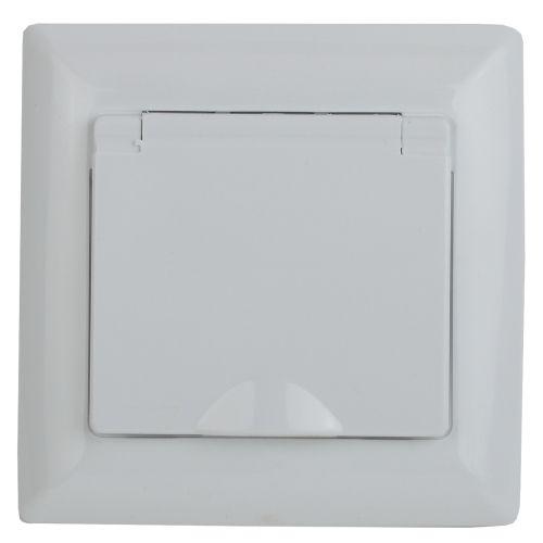 Розетка 2P+E Schuko с крышкой штор., 16А-250В, СУ, IP44, Solo, белый 4-209-01 Intro | код Б0043361 | ЭРА Розетка 2P+E Schuko с крышкой штор., 16А-250В, СУ, IP44, Solo, белый 4-209-01 Intro | код Б0043361 | ЭРА
