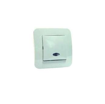 Переключатель проходной 1-кл. СП Lillium N 10А IP20 с подсветкой бел. Makel 55025