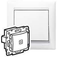 Переключатель проходной 1-кл. СП Valena 10А IP31 с подсветкой механизм бел. (DIY-упак.) | код 694271 | Legrand