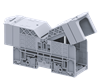 Клемма болтовая PTB185/240SH /55x218,6mm, 2 присоед., M12, 240mm2, 415A, 1000V, с защитными крышками, серая | код PTB185/240SH | Connectwell