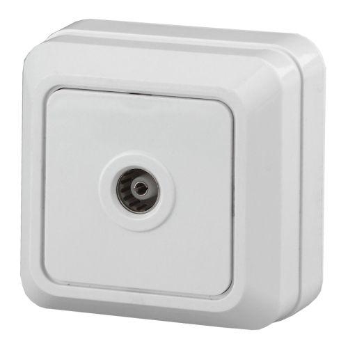 Розетка TV одиночная, ОУ, Quadro, белый, 2-301-01 | код Б0027658 | ЭРА