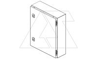 Щит моноблочный 600x600x300мм (ВхШхГ) навесной с монтажной панелью, 1 глухая дверь, 2 замка, 2 петли, RAL7035, IP66 | код DM256-630 | Tekpan