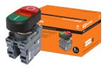 Кнопка двойная MPD2-11R (зеленая/красная) (LED) в сборе d22мм/24В (I/O) линза красная TDM | код SQ0747-0058 | TDM
