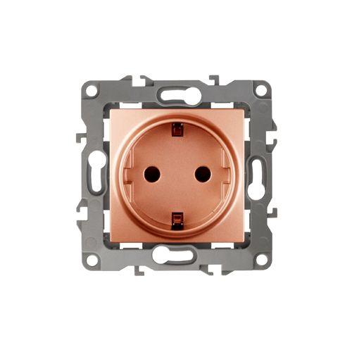 Розетка 2P+E Schuko, 16A-250В, б.л., Эра12, медь, 12-2001-14 | код Б0019309 | ЭРА