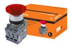 Кнопка грибовидная МРМ1-11R(LED) в сборе d40мм/24B 1з+1р красная TDM | код SQ0747-0034 | TDM
