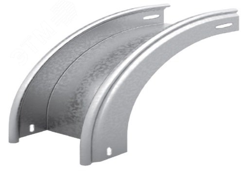 Угол внешний плавный 90 град. к лотку 100х100, толщ. 0,7 мм, Сендзимир цинк | код 35511 | OSTEC