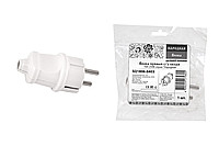 Вилка прямая с/з белая 16А 250В серии Народная | код SQ1806-0403 | TDM НАРОДНЫЙ