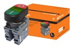Кнопка двойная MPD2-11G (зеленая/красная) (LED) в сборе d22мм/220В (I/O) линза зеленая TDM | код SQ0747-0047 | TDM