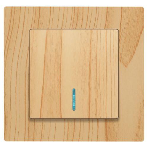 Выключатель Intro Accent 6-102-11 с подсветкой, 10А-250В, IP20, СУ, AL/CU, сосна | код Б0063439 | ЭРА фото 3 Выключатель Intro Accent 6-102-11 с подсветкой, 10А-250В, IP20, СУ, AL/CU, сосна | код Б0063439 | ЭРА фото 3