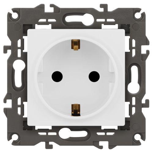 Розетка Elegance 14-2102-01М 16А 250В 2P+E Schuko защ. шторки матов. бел. Эра Б0065804