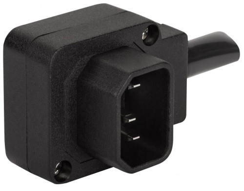 Вилка IEC 60320 C14, 10A, 250V, угловая, разборная, черная | код LAN-IEC-320-C14/90 | LANMASTER