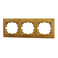 MIRA Рамка 3 поста горизонтальная ольха | код 701-0701-148 | LEZARD