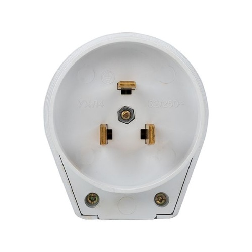 Вилка для разъема РШ-ВШ 32А 250В 2P+PE пластиковая бел, | код AS-250-B-01 | EKF фото 4