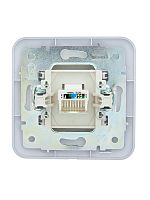 Розетка компьютерная 1-м СП ASTI IP20 RJ45 в сборе Cat 5e бел. LEZARD 7081-0202-139