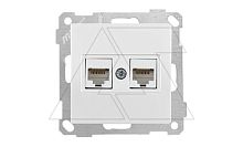 21 - Розетка 2хRJ-45 кат. 6 UTP, белая | код 2100-141-0101 | Mutlusan