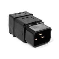 Вилка IEC 60320 C20, 16A, 250V, прямая, разборная, черная | код LAN-IEC-320-C20 | LANMASTER