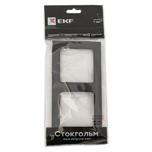 Стокгольм Рамка 2-местная черная PROxima | код EXM-G-303-30 | EKF фото 4