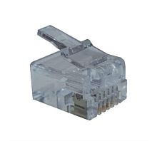 Коннекторы 6P6C (Телефонные разъемы) (RJ-11) Уп. 100шт. (RJ-11 6P6C) | код 10-0228 | SUPRLAN