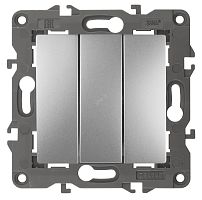 Выключатель тройной, 10АХ-250В, Эра Elegance, алюминий,14-1107-03 | код Б0034252 | ЭРА