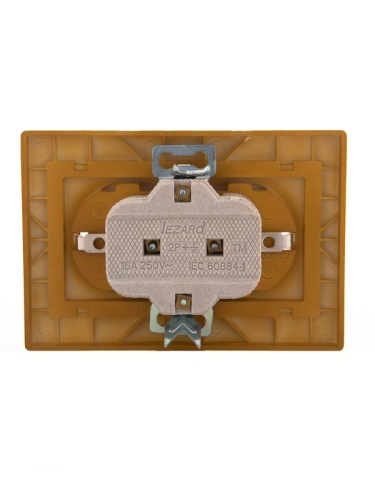 MIRA Розетка двойная с заземлением ольха | код 701-0701-127 | Lezard фото 3