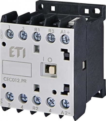 Контактор миниатюрный CEC 12.PR 230V AC (12A, 5,5kW, AC3) 4р (2н.о.+2н.з.) | код 004641206 | ETI