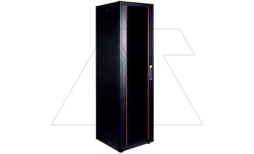 Щит телекоммуникационный 19., 42U, ВxШxГ 2010x600x600мм, DYNAmic Basic, напольный, перед. дверь стекло, задняя глухая металлич., черный | код LN-DB42U6060-BL-F | LANDE
