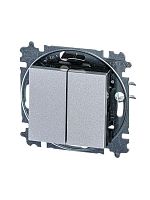 Переключатель 2-кл. СП Levit IP20 серебр./дым. черн. | код 2CHH595245A6070 | ABB