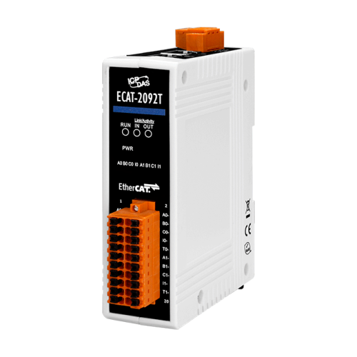ECAT-2092T CR EtherCAT two-channel incremental encoder counter with compare trigger output | код 00-06131376 | ICP DAS