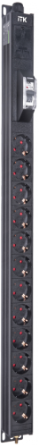 ITK BASE PDU PV0111 18U 1ф 16А 12SCHUKO 2,6м SCHUKO | код BS-PV12-12D-11 | ITK by IEK