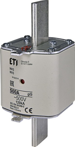 Предохранитель NH-3/gG 500A 500V KOMBI | код 004186231 | ETI
