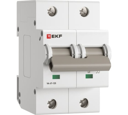 Автоматический выключатель ВА 47-125 2P 16А (D) 15кА PROXIMA EKF | код mcb47125-2-16D | EKF