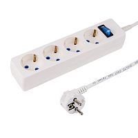 Сетевой фильтр PROconnect STANDARD 4 гнезда, 5 м, 3х0.75 мм кв, с/з + автовыкл., белый | код 11-7231 | PROCONNECT