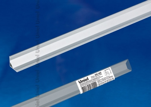 Накладной профиль для светодиодной ленты UFE-A05 SILVER 200 POLYBAG анодированный алюминий. Длина 200 см. ТМ Uniel. | код UL-00000599 | UNIEL
