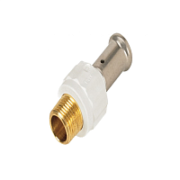 Муфта пресс 16х1/2'НР переходная, ПВДФ белая | код 17PKW-1604 | Henco