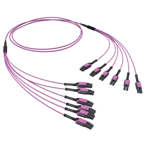 Оптическая разветвительная сборка 12ОВ 50/125 OM4, 6хLC Duplex Uniboot/6хLC Duplex Uniboot, 10м | код RNFLL12410 | DKC