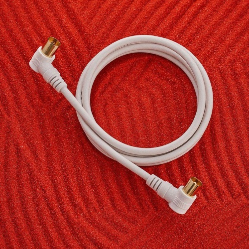 Шнур ТВ гнездо - ТВ штекер, угловой, длина 1,5 метра, белый, | код 18-0022 | REXANT фото 4 Шнур ТВ гнездо - ТВ штекер, угловой, длина 1,5 метра, белый, | код 18-0022 | REXANT фото 4