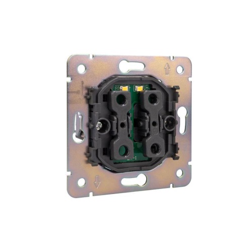 Выключатель ROUND двухклавишный с подсветкой 10А скрытой установки механизм оникс | код KR-78-0714-3 | REXANT фото 6