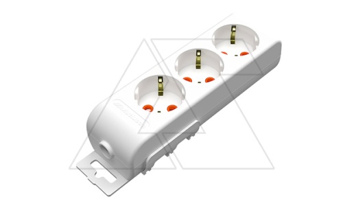 Ri-tech - Колодка розеточная 3x2P+E, со шторками, белый | код 001-175-310001-00-00 | Mutlusan