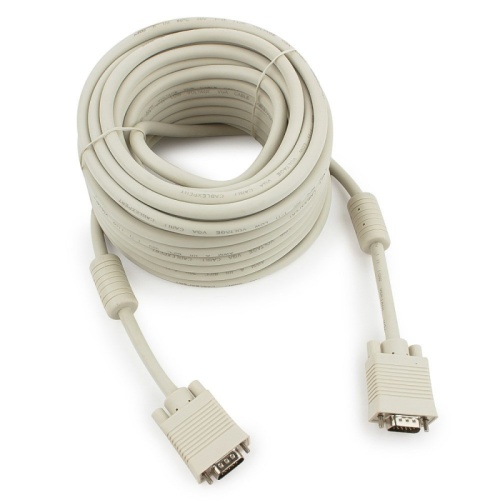 Кабель VGA Premium Cablexpert CC-PPVGA-15M, 15M/15M, 15м, двойной экран, феррит.кольца, пакет | код CC-PPVGA-15M | Cablexpert