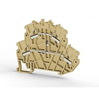 307 360, Клеммник пруж.быстрозажимной (Push in) 2-х ярусный, 2,5мм.кв., с диодом, (бежевый), PYK2,5-2FD A | код 0.0.0.3.07360 | KLEMSAN