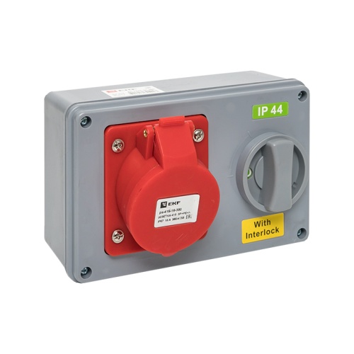 Розетка с блокировкой и выключателем 1415 3Р+РЕ+N 16А 380В IP44 | код ps-1415-16-380 | EKF Розетка с блокировкой и выключателем 1415 3Р+РЕ+N 16А 380В IP44 | код ps-1415-16-380 | EKF