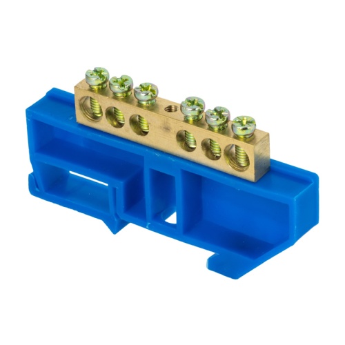 Шина "0" N (8х12мм) 6 отверстий латунь синий изолятор на DIN-рейку розничный стикер PROxima | код sn0-125-6-d-r | EKF Шина "0" N (8х12мм) 6 отверстий латунь синий изолятор на DIN-рейку розничный стикер PROxima | код sn0-125-6-d-r | EKF