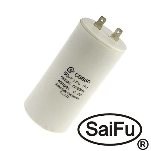 Пусковой конденсатор SAIFU CBB60, 50 мкФ, 630 В | код 99744 | Saifu