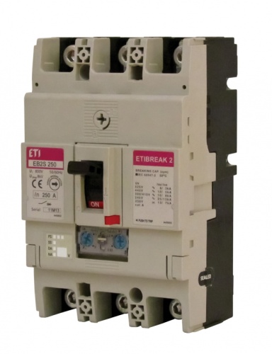 Авт. выключатель EB2S 250/3SA 200A (25kA, (0.63-1)In/(6-13)In) 3P | код 004671907 | ETI